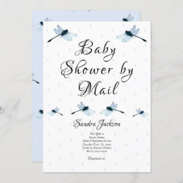 Blue Dragonfly Boy Baby shower Kaart