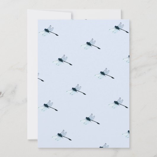 Blue Dragonfly Boy Baby shower Uitnodiging (Achterkant)