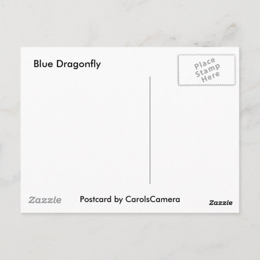 Blue Dragonfly Briefkaart (Achterkant)