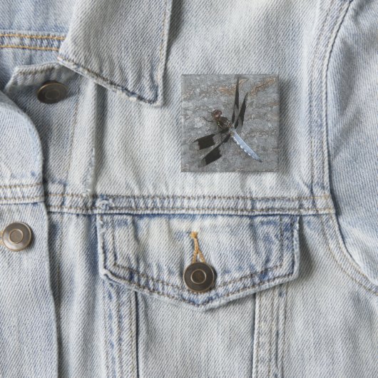 Blue Dragonfly Button (In situ)