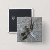 Blue Dragonfly Button (Voorkant /achterkant)