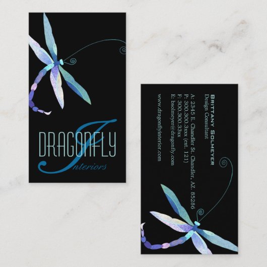 Blue Dragonfly Creative Designer Visitekaartje (Voorkant / Achterkant)