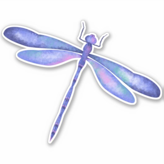 Blue Dragonfly Custom - Cut Vinyl Sticker (Voorkant)