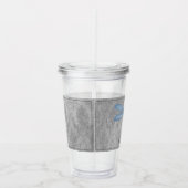 Blue Dragonfly Damask Acryl Drinkbeker (Rechts)