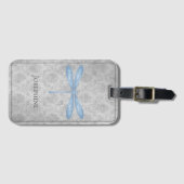 Blue Dragonfly Damask Bagagelabel (Voorkant (horizontaal))