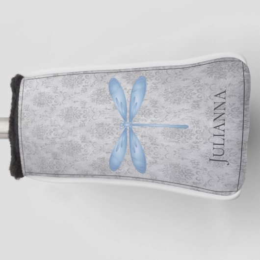 Blue Dragonfly Damask Golfheadcover (Voorkant)