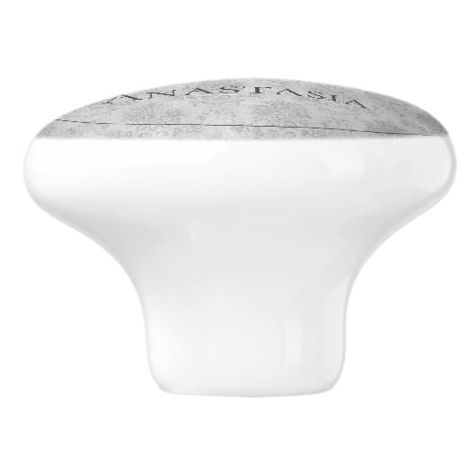 Blue Dragonfly Damask Keramische Knop (Zijkant)