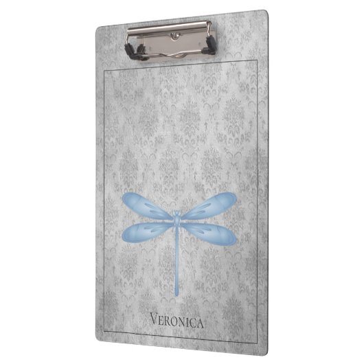 Blue Dragonfly Damask Klembord (Links)