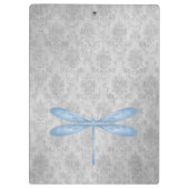 Blue Dragonfly Damask Klembord (Achterkant)