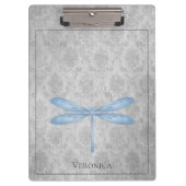 Blue Dragonfly Damask Klembord (Voorkant)