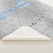 Blue Dragonfly Damask Sherpa Deken (3/4)