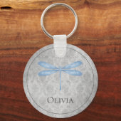 Blue Dragonfly Damask Sleutelhanger (Achterkant)