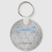 Blue Dragonfly Damask Sleutelhanger (Achterkant)