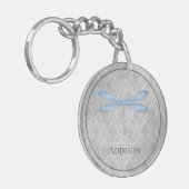 Blue Dragonfly Damask Sleutelhanger (Voorkant Links)