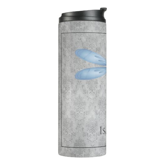 Blue Dragonfly Damask Thermosbeker (Gedraaid links)