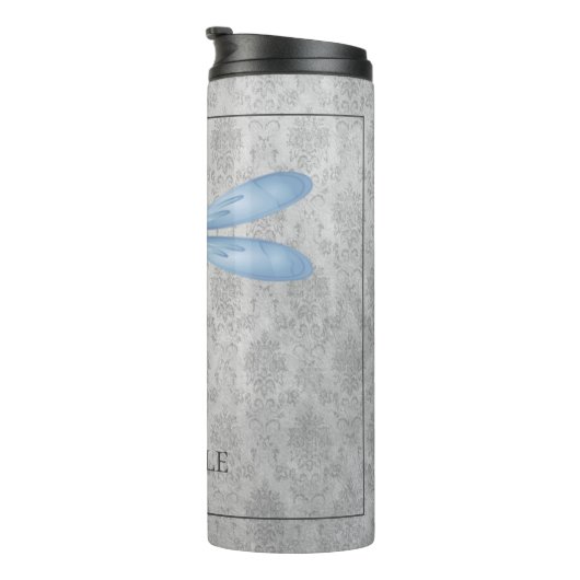 Blue Dragonfly Damask Thermosbeker (Geroteerd rechts)
