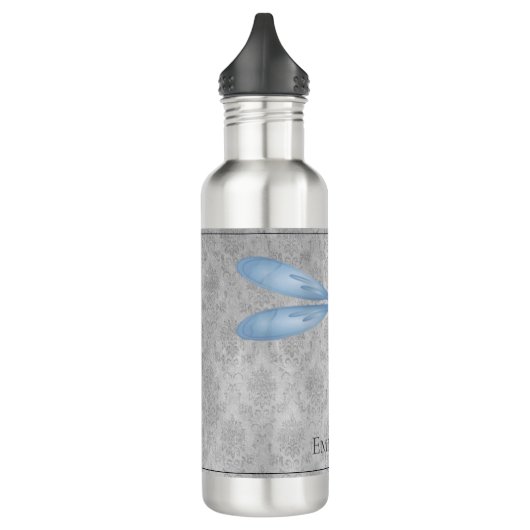 Blue Dragonfly Damask Waterfles (Links)