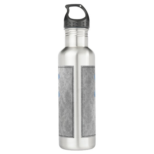 Blue Dragonfly Damask Waterfles (Achterkant)