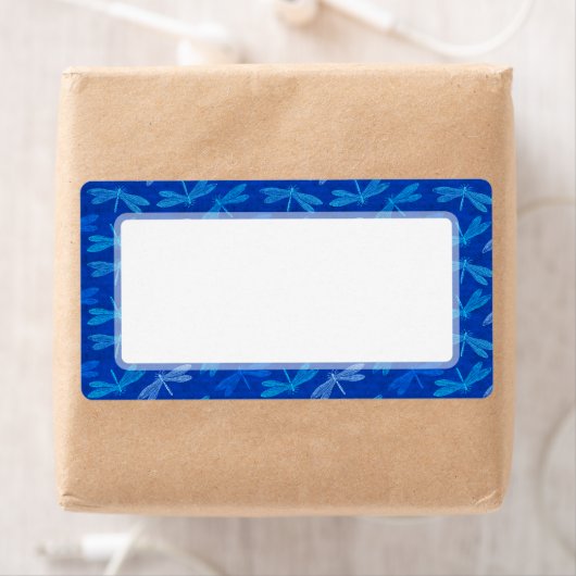 Blue Dragonfly Dance Natuur Lover Etiket (Insitu)