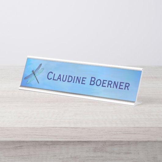  Blue Dragonfly Desk Opknoping Wall Cubicle Bureau Naambordje (Voorkant)