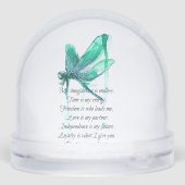 Blue Dragonfly Dreams Sneeuwbol (Achterkant)