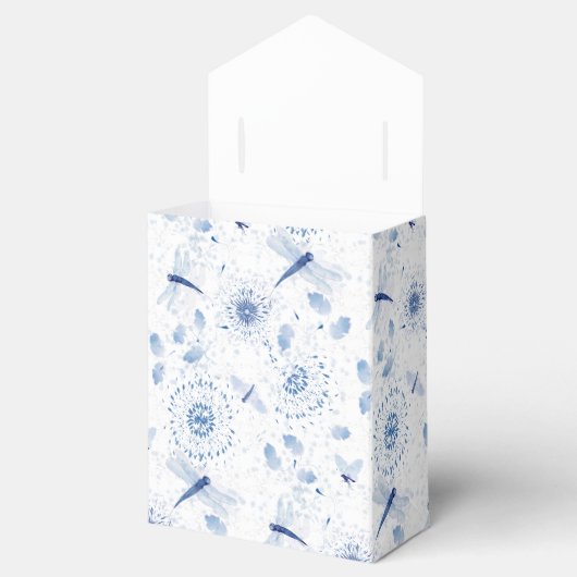 Blue Dragonfly Floral Baby shower Bedankdoosjes (Geopend)