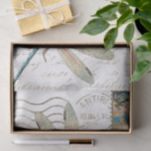 Blue Dragonfly Franse Script Postmark Decoupage Tissuepapier (Geschenk)