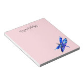 Blue Dragonfly gepersonaliseerde handgetekende pas Notitieblok (Schuin)