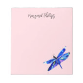 Blue Dragonfly gepersonaliseerde handgetekende pas Notitieblok (Voorkant)