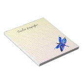 Blue Dragonfly gepersonaliseerde handgetekende pas Notitieblok (Schuin)