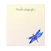 Blue Dragonfly gepersonaliseerde handgetekende pas Notitieblok (Voorkant)