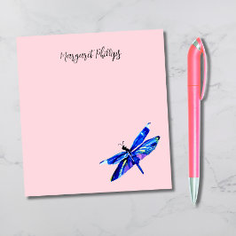 Blue Dragonfly gepersonaliseerde handgetekende pas Notitieblok