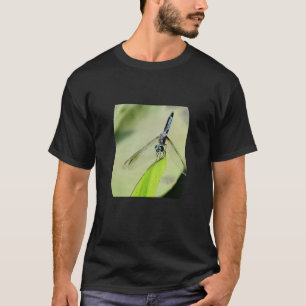 Blue Dragonfly groen blad Foto Natuur Liefhebbers T-shirt