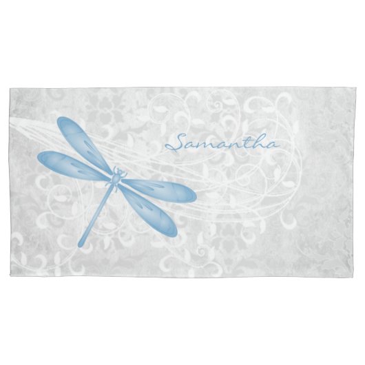 Blue Dragonfly Hoesje Kussensloop (Voorkant-Links)