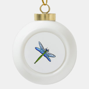 Blue Dragonfly Keramische Bal Ornament