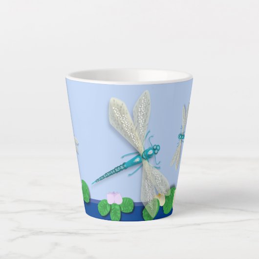 Blue Dragonfly Latte Mok (Voorkant)