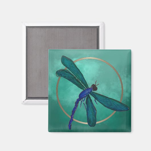 Blue Dragonfly Magneet (Voorkant / Achterkant)