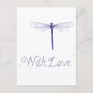 Blue Dragonfly met Briefkaart van liefde