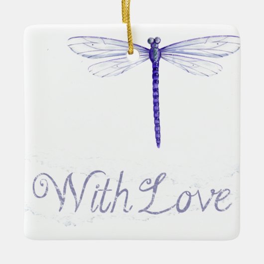 Blue Dragonfly met Ornament van liefde (Voorkant)
