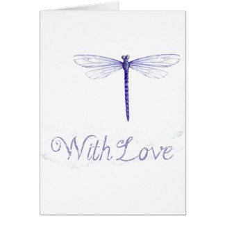 Blue Dragonfly met Wenskaart van liefde