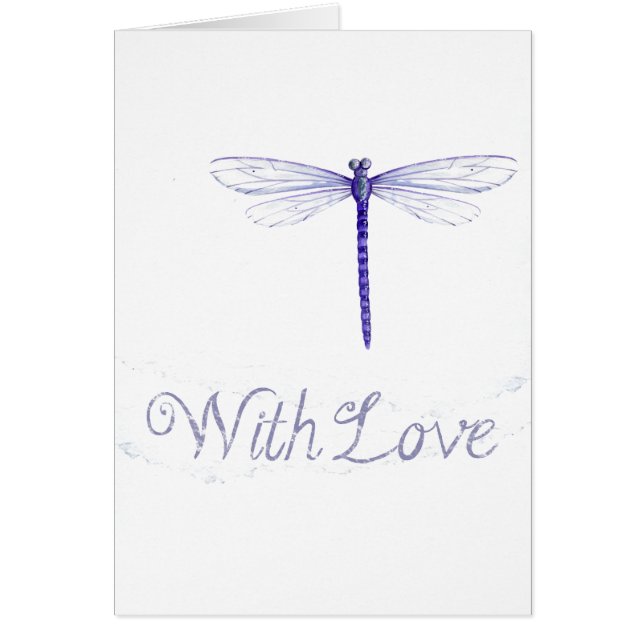 Blue Dragonfly met Wenskaart van liefde (Voorkant)