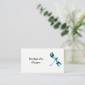 Blue Dragonfly Minimalist Classy Visitekaartje (Staand voorkant)