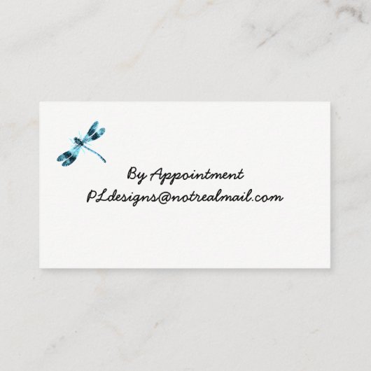 Blue Dragonfly Minimalist Classy Visitekaartje (Achterkant)