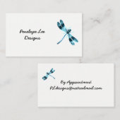 Blue Dragonfly Minimalist Classy Visitekaartje (Voorkant / Achterkant)