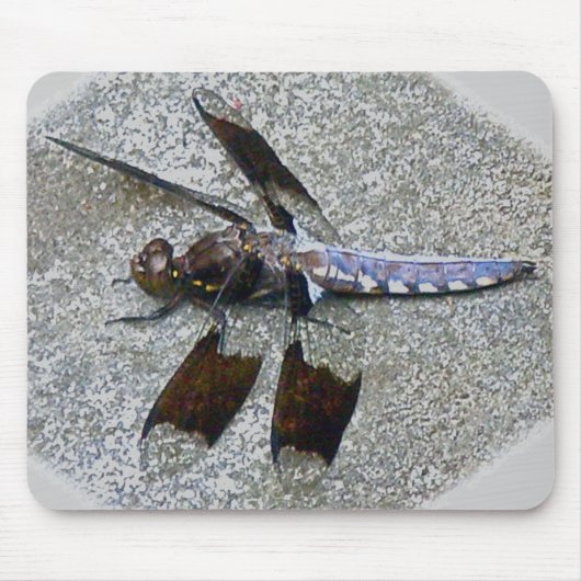 Blue Dragonfly Mousepad Muismat (Voorkant)