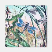Blue Dragonfly op de  afbeelding van de vijver Magneet (Voorkant)