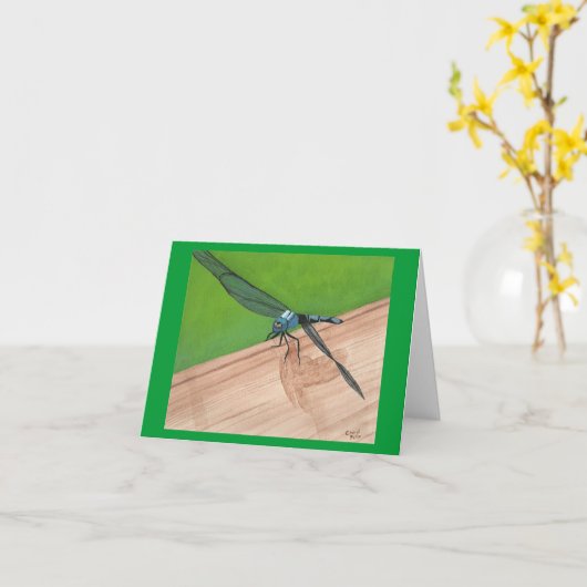 Blue Dragonfly op een kaart voor treinkaartjes (Gele Bloem)