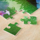 Blue Dragonfly op Wild Garlic Dot Art Legpuzzel (Zijkant)