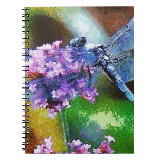Blue Dragonfly op Wild Garlic Dot Art Notitieboek (Voorkant)