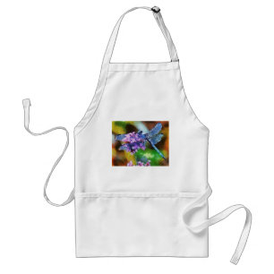 Blue Dragonfly op Wild Garlic Dot Art Standaard Schort